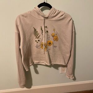 Cropped Flower Hoodie